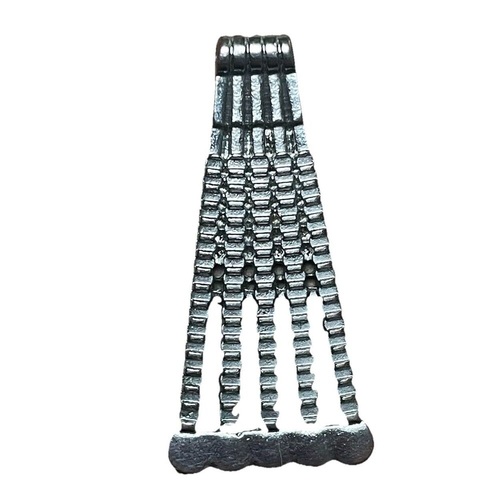 VTG Silver Tone Multi-Strand Necklace Spacer Pendant Slide Clasp Jewelry MCM